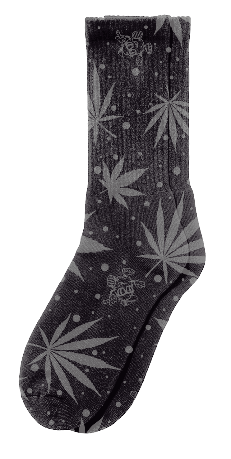 KUSH WORLD SOCKS - BLACK KUSH WEED